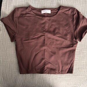 Aritzia Babaton Brown Short Sleeve Tee